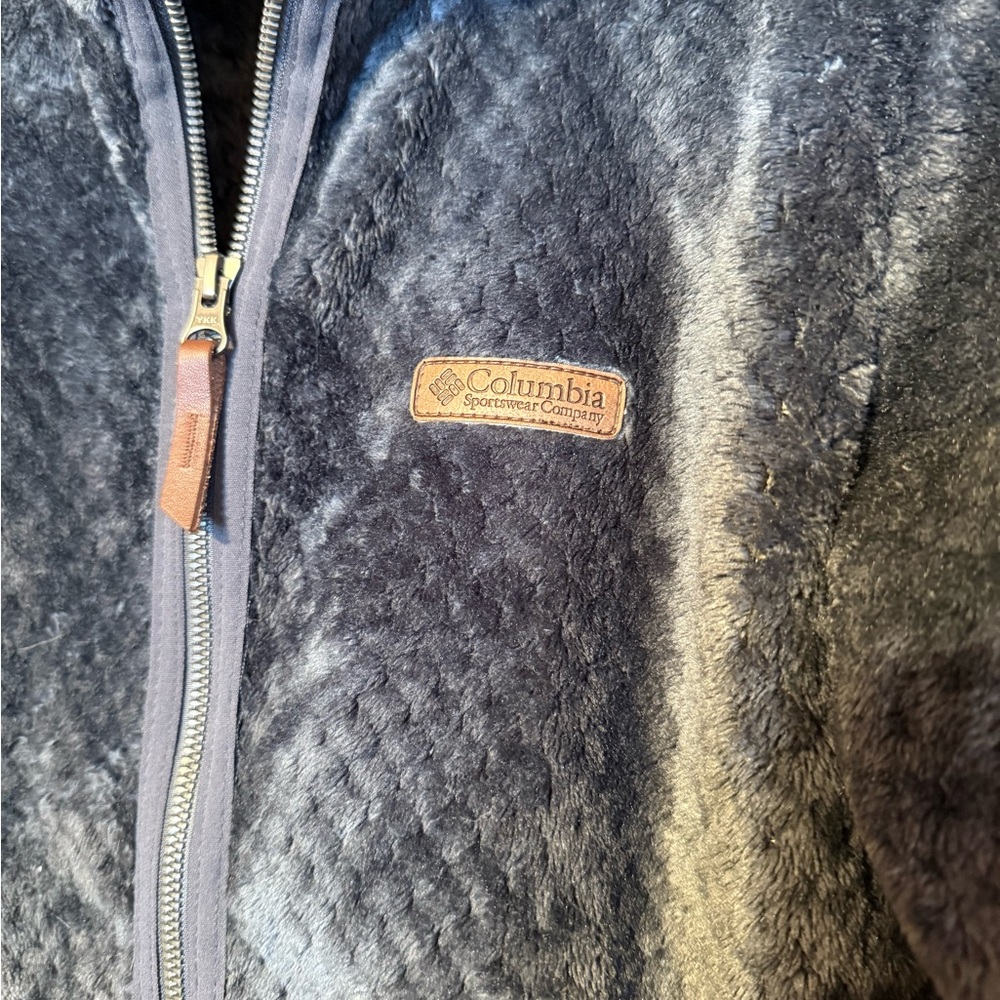 Columbia Charcoal Fleece Jacket Size Medium - Picture 2 of 5